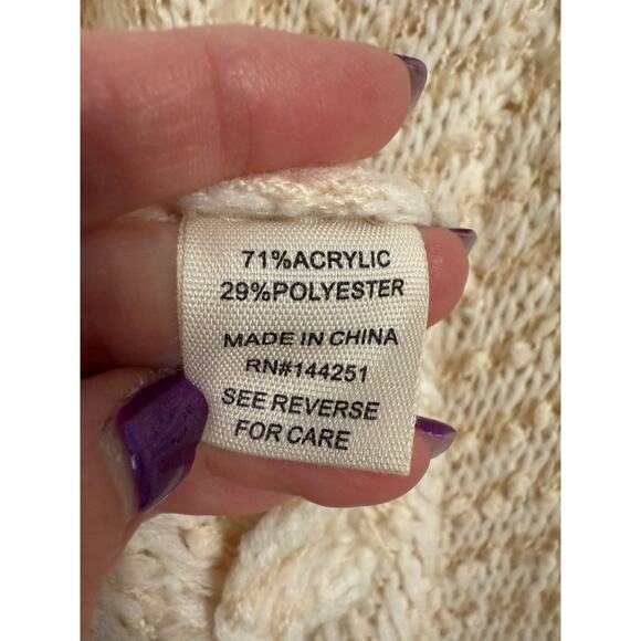 Moon & Madison NWT Women's M Boho Chic Popcorn Stripe Dolman Cowl Neck Sweater - Picture 6 of 8